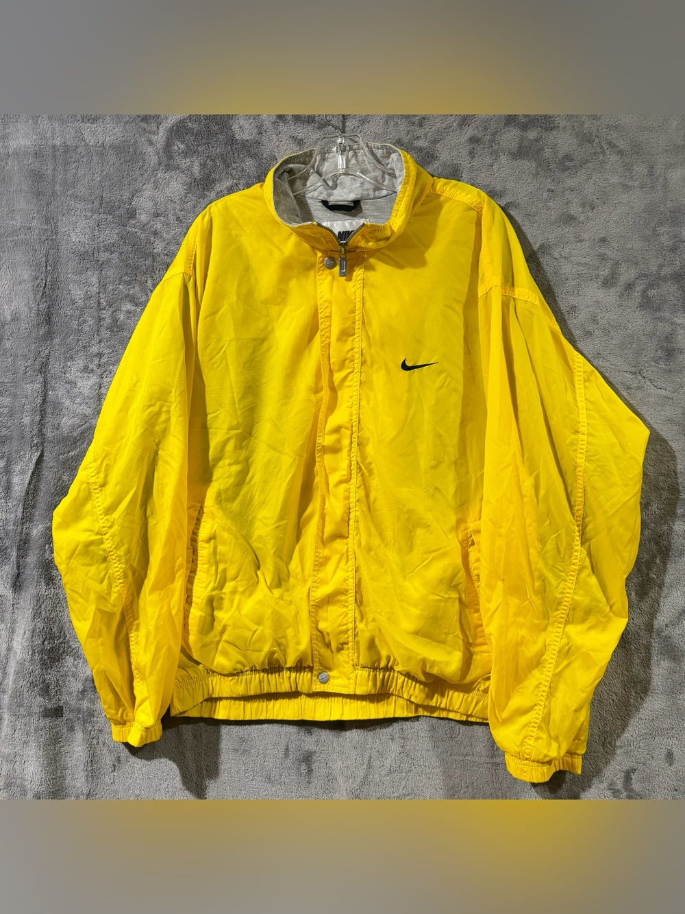 Nike White Tag Full Zip Yellow Windbreaker Jacket Vintage 90’s Men's Size Large
